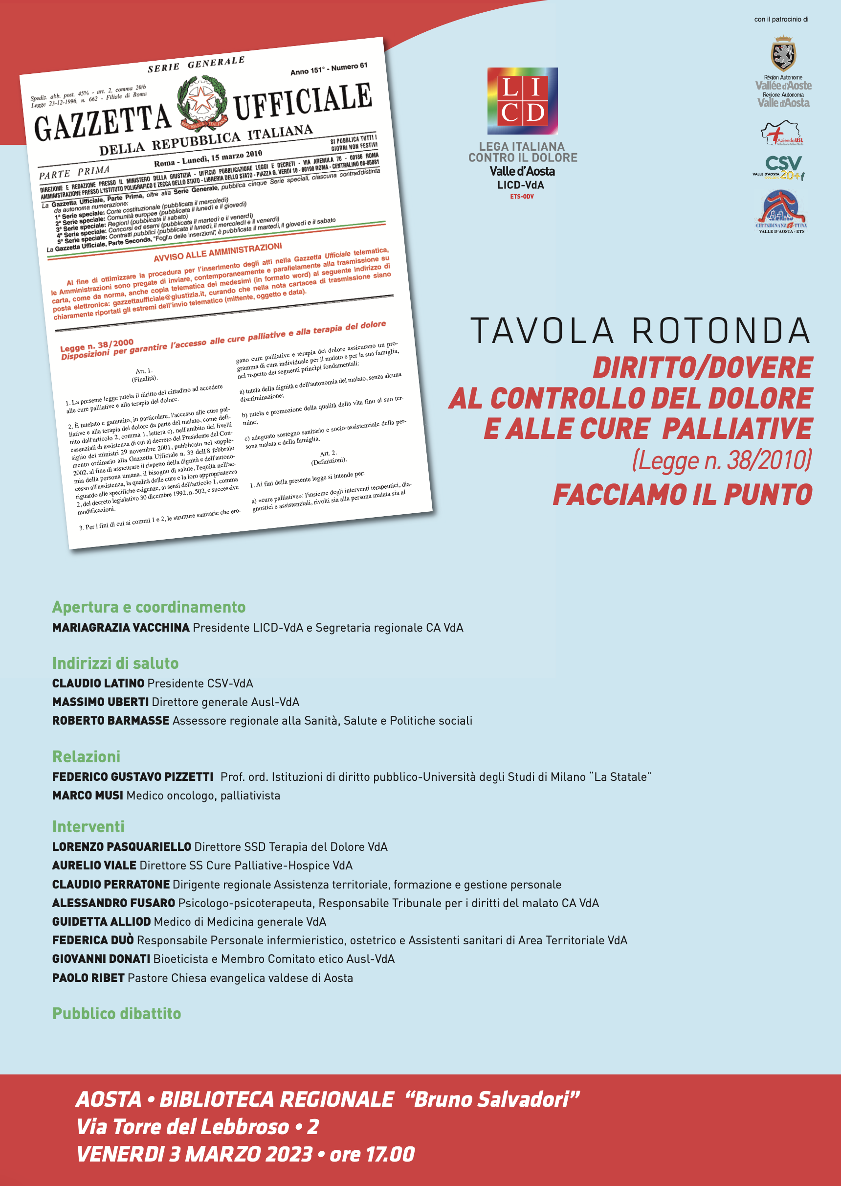 Locandina Tavola Rotonda Marzo Licd CA VdA