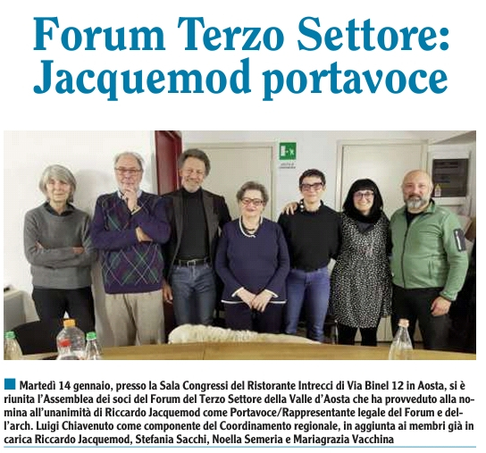 Forum Terzo Settore: Jacquemod portavoce