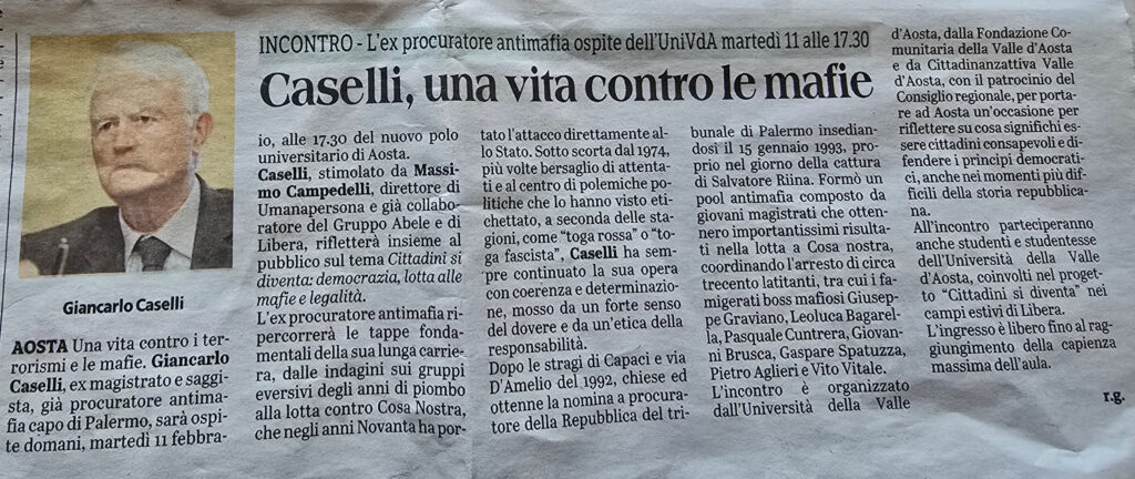 caselli una vita contro le mafie